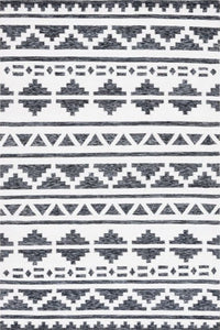 Black ivory geometric hand tufted carpet wool hand-tufted rug for bedroom
