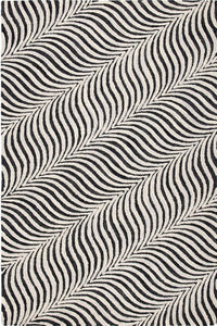 Black and white stripes hand tufted carpet wool hand-tufted rug for living