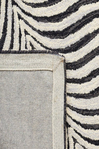 BLACK AND WHITE STRIPES HAND TUFTED CARPET by Imperial Knots - Image 3