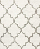 IVORY AND SILVER MOROCCAN HAND TUFTED CARPET