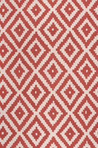 RED AND WHITE PIXEL GEOMETRIC HAND TUFTED CARPET by Imperial Knots - Image 3