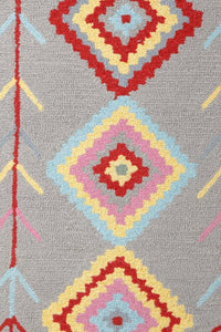 GREY MULTICOLOR GEOMETRIC HAND TUFTED CARPET by Imperial Knots - Image 3
