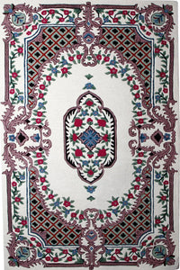 IVORY MULTICOLOR MEDALLION HAND TUFTED CARPET by Imperial Knots - Image 1