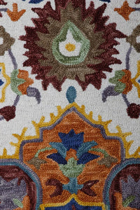 MULTICOLOR SUZANI HAND TUFTED CARPET by Imperial Knots - Image 3