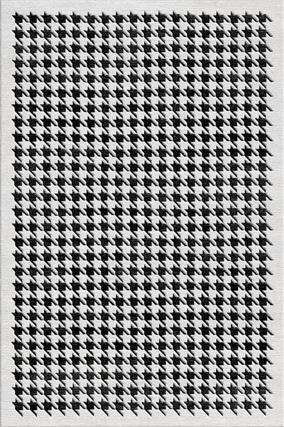 BLACK AND WHITE HOUNDSTOOTH HAND TUFTED CARPET