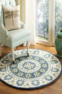 MULTICOLOR SUZANI HAND TUFTED CARPET ROUND by Imperial Knots - Image 1