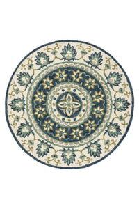 MULTICOLOR SUZANI HAND TUFTED CARPET ROUND by Imperial Knots - Image 2