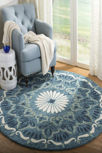 MULTICOLOR SUZANI HAND TUFTED CARPET ROUND by Imperial Knots - Image 1