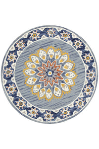 MULTICOLOR SUZANI HAND TUFTED CARPET ROUND by Imperial Knots - Image 2
