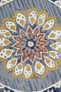 MULTICOLOR SUZANI HAND TUFTED CARPET ROUND by Imperial Knots - Image 3