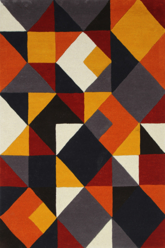 MULTICOLOR GEOMETRIC HAND TUFTED CARPET