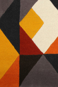 MULTICOLOR GEOMETRIC HAND TUFTED CARPET by Imperial Knots - Image 3