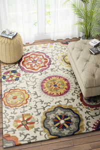 MULTICOLOR SUZANI HAND TUFTED CARPET by Imperial Knots - Image 1