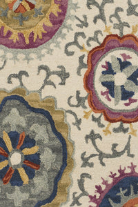 MULTICOLOR SUZANI HAND TUFTED CARPET by Imperial Knots - Image 3